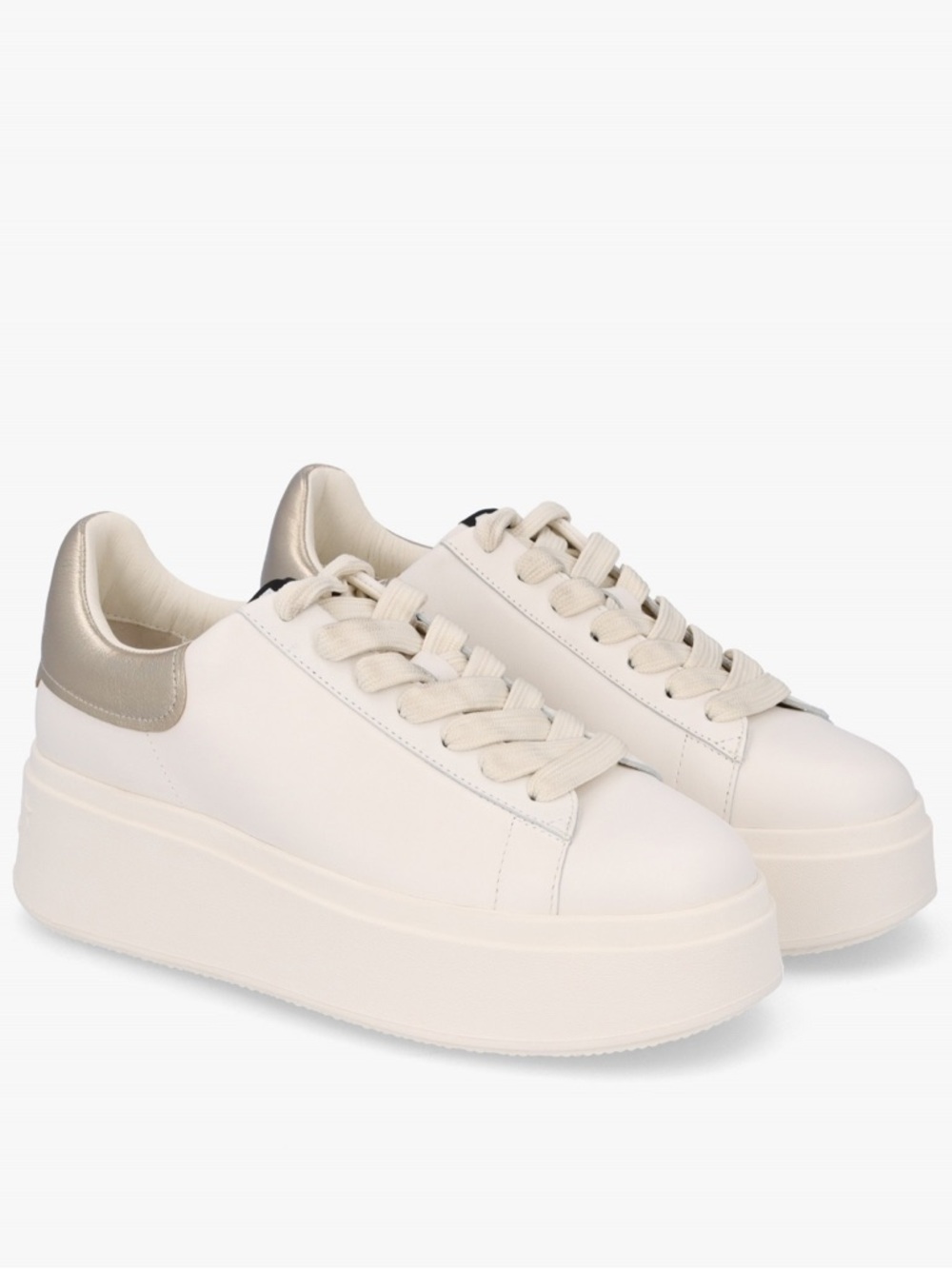 ASH Moby Gardenia Gold Leather Trainers